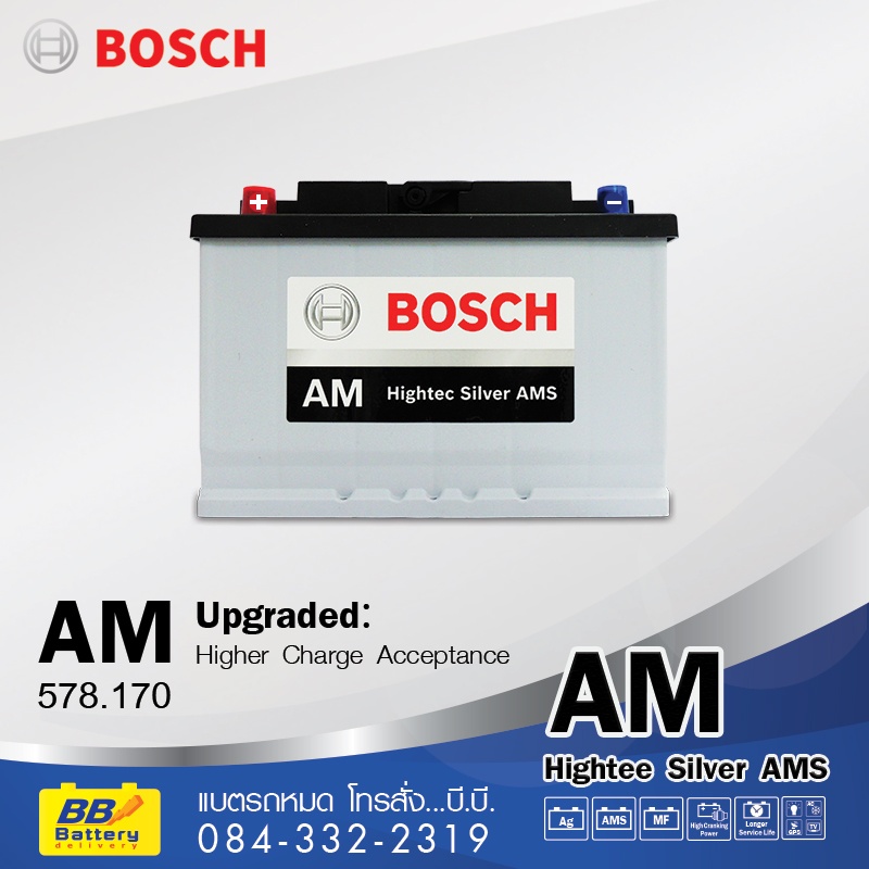 ร้านขายแบตเตอรี่รถยนต์ ราคาถูก BOSCH DIN75R ส่งถึงที่