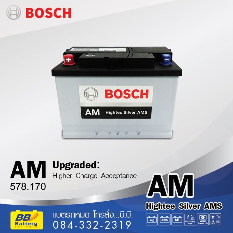 ราคาแบตเตอรี่รถยนต์ BOSCH DIN75R