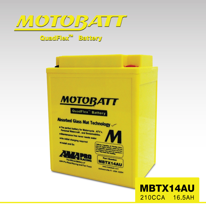 แบตเตอรี่มอเตอร์ไซค์ MotorBatt MBTX14AU