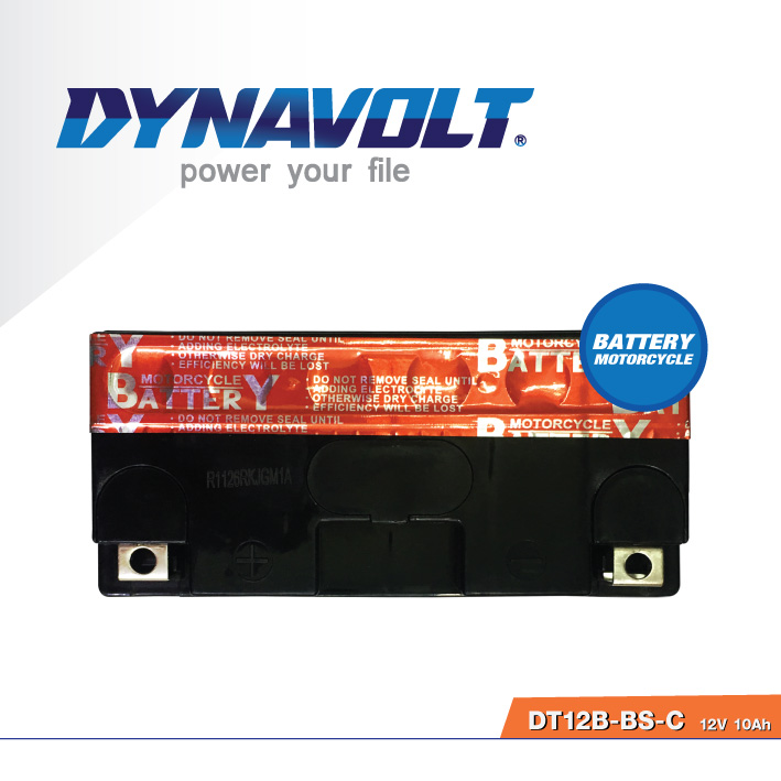 แบตเตอรี่มอเตอร์ไซค์ DYNAVOLT DT12B-BS-C