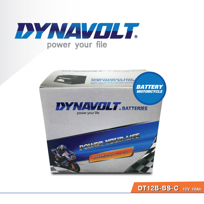 แบตเตอรี่มอเตอร์ไซค์ DYNAVOLT DT12B-BS-C