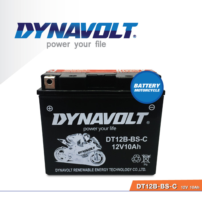 แบตเตอรี่มอเตอร์ไซค์ DYNAVOLT DT12B-BS-C
