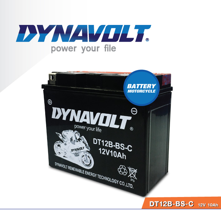 แบตเตอรี่มอเตอร์ไซค์ DYNAVOLT DT12B-BS-C