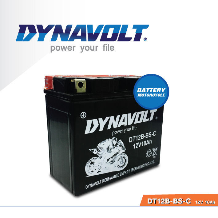 แบตเตอรี่มอเตอร์ไซค์ DYNAVOLT DT12B-BS-C