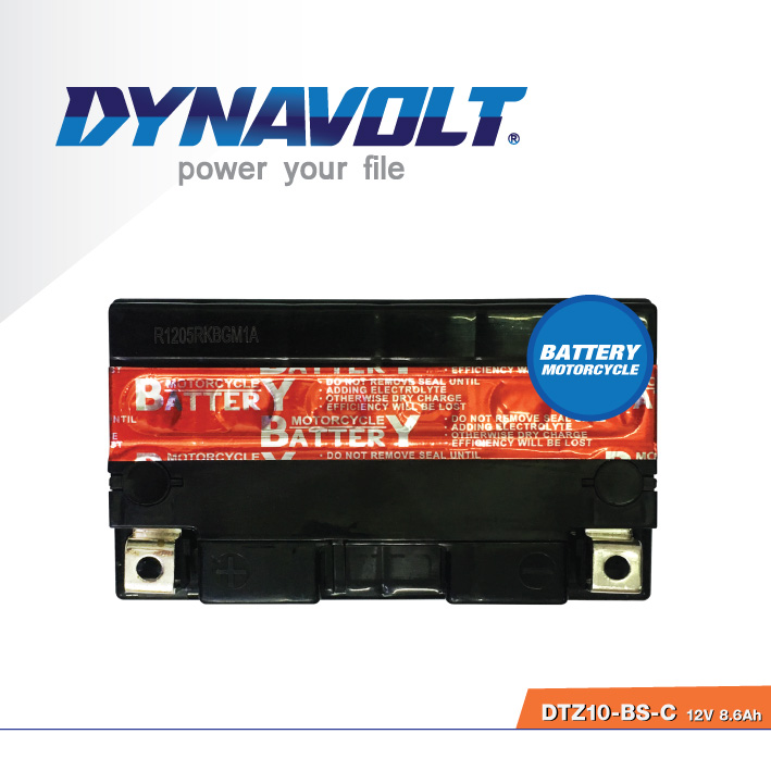 แบตเตอรี่มอเตอร์ไซค์ DYNAVOLT DTZ10-BS-C