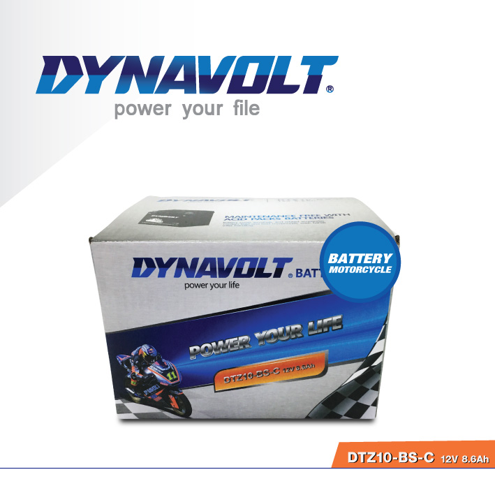 แบตเตอรี่มอเตอร์ไซค์ DYNAVOLT DTZ10-BS-C