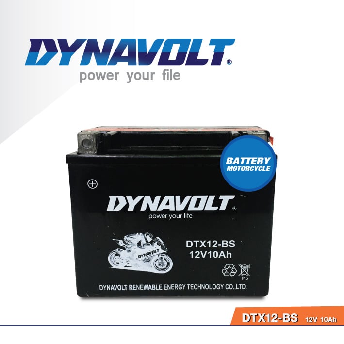 แบตเตอรี่มอเตอร์ไซค์ DYNAVOLT DTX12-BS