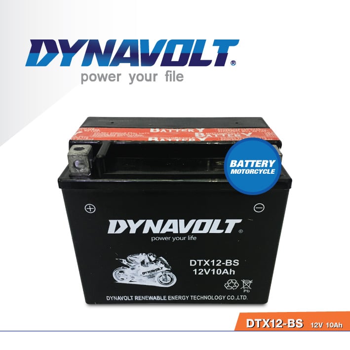 แบตเตอรี่มอเตอร์ไซค์ DYNAVOLT DTX12-BS