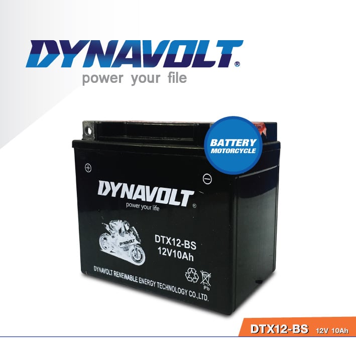 แบตเตอรี่มอเตอร์ไซค์ DYNAVOLT DTX12-BS