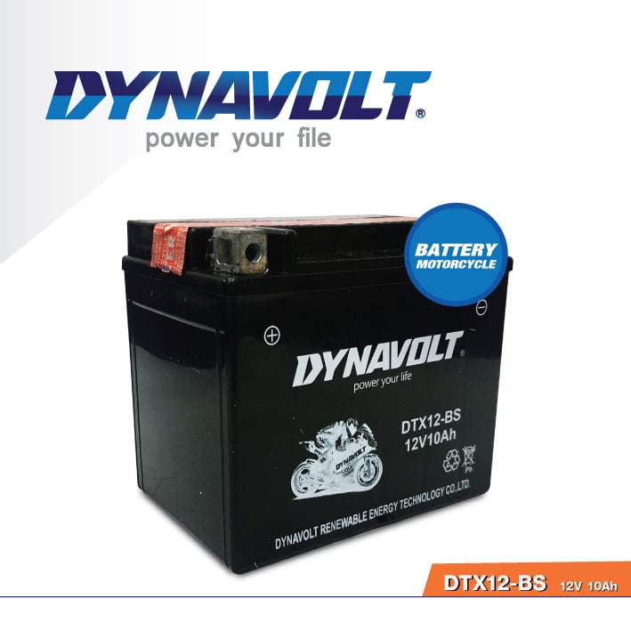 แบตเตอรี่มอเตอร์ไซค์ DYNAVOLT DTX12-BS