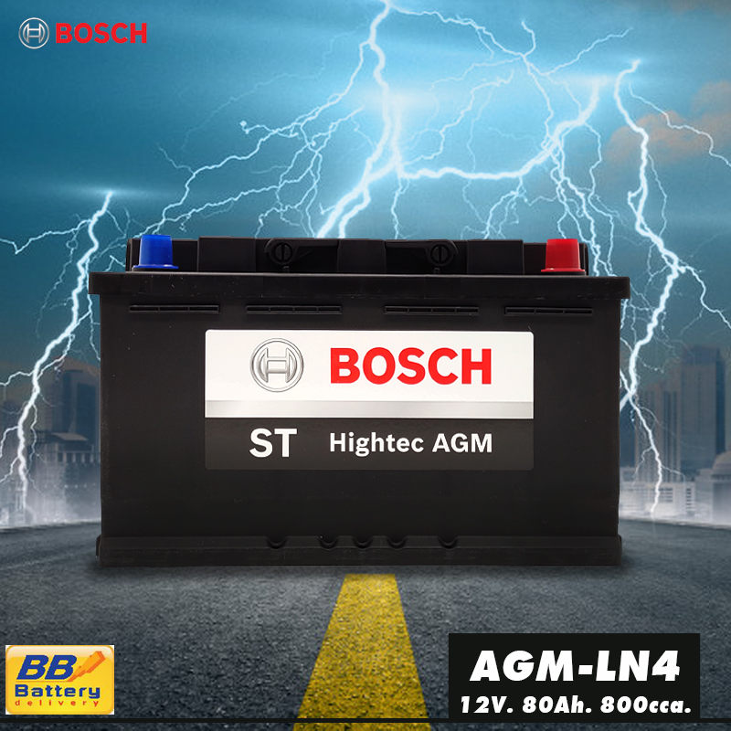 แบตเตอรี่รถยนต์ แห้ง AGM LN4 ยี่ห้อ BOSCH 12V 80Ah
