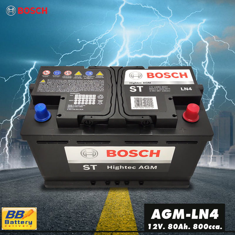 แบตเตอรี่รถยนต์ แห้ง AGM LN4 ยี่ห้อ BOSCH 12V 80Ah