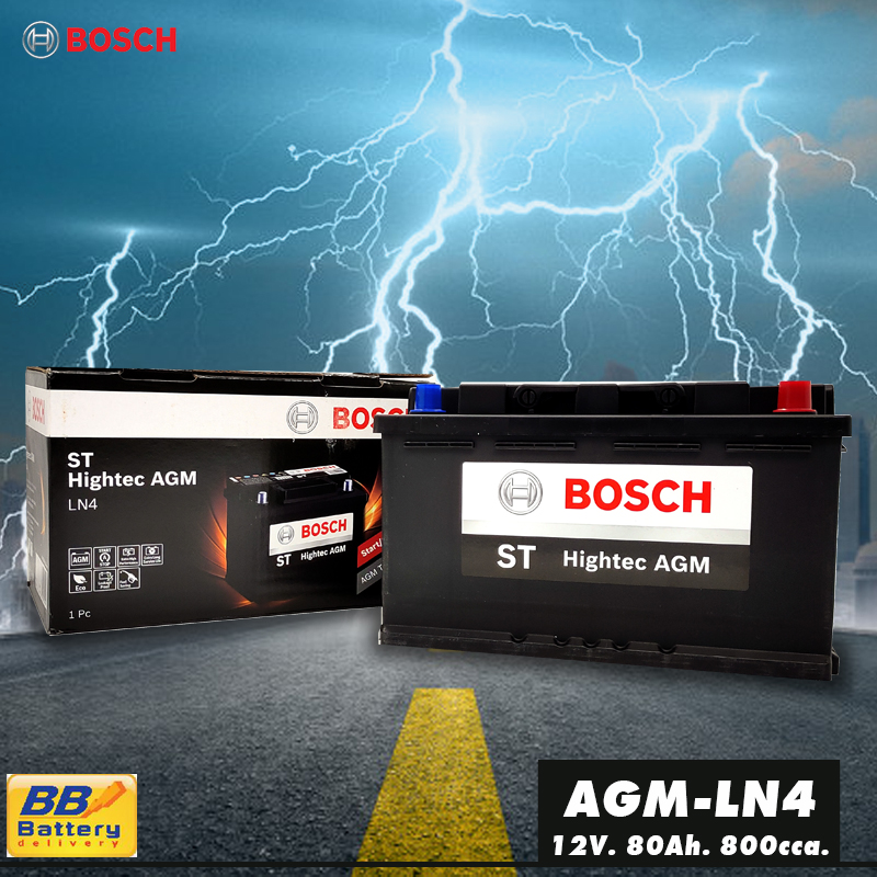 แบตเตอรี่รถยนต์ แห้ง AGM LN4 ยี่ห้อ BOSCH 12V 80Ah CCA 800